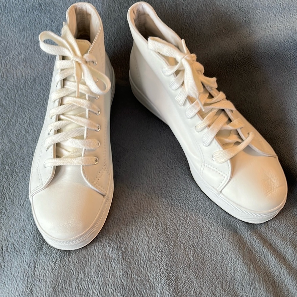 Vintage Keds White Leather Sneaker Boots Size 8